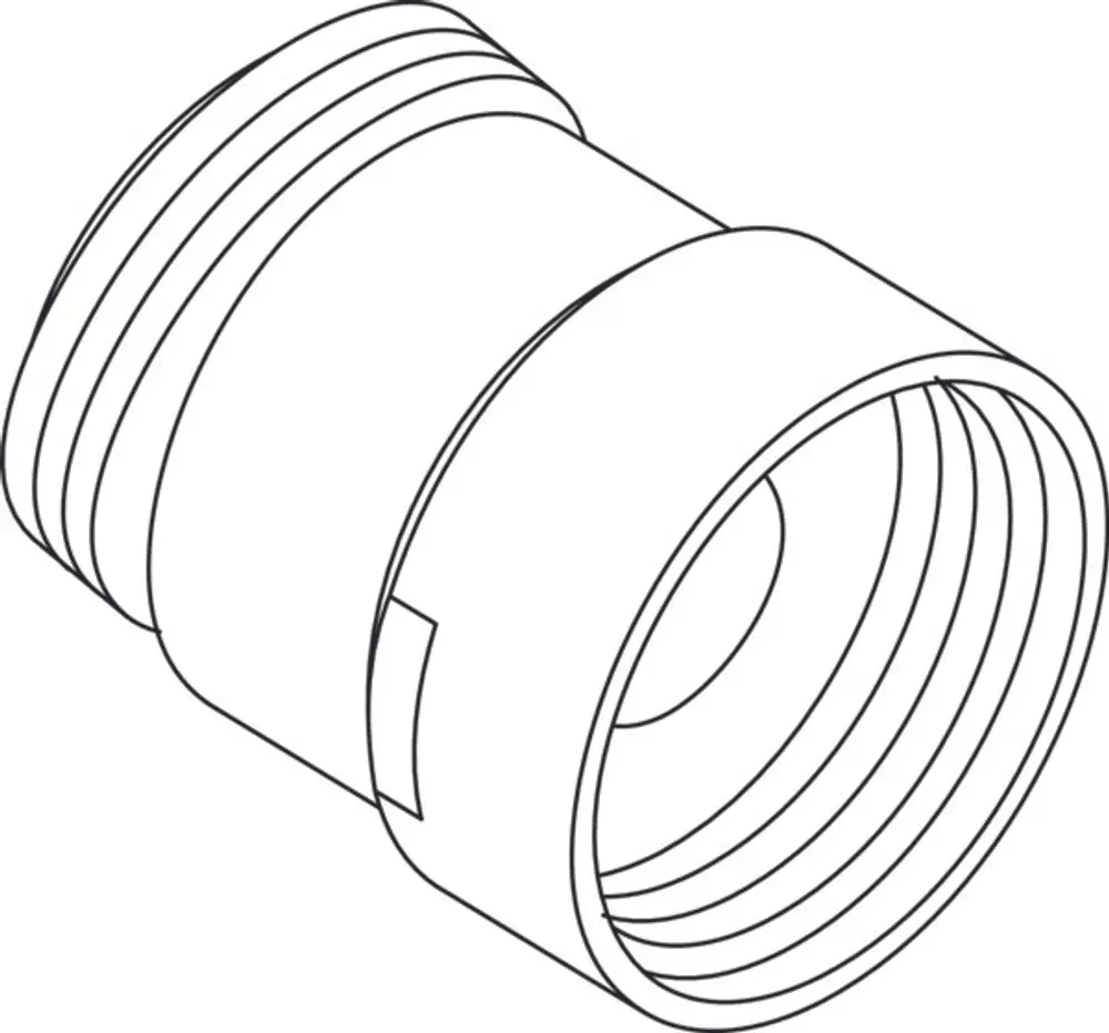 Kugelgelenk in metallischer Ausführung, passend für Rohrverbindungen, hergestellt von Ideal Standard. Klar erkennbares Gewinde an einem Ende.